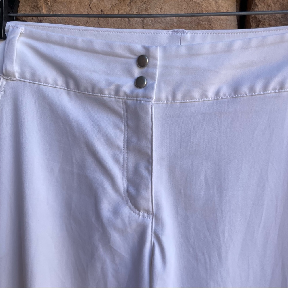 Adidas bright white lightweight pants Women 14 Like New - Picture 6 of 13